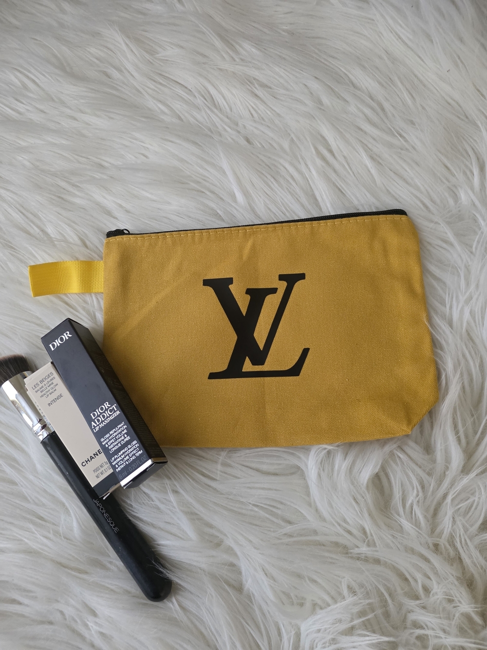 Mustard Yellow Canvas Pouch Cosmetic Pouch